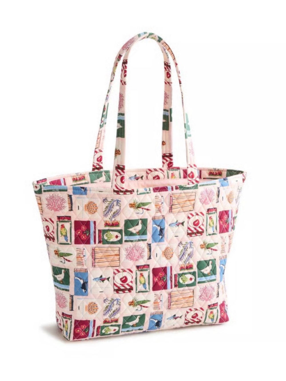 Vera Bradley East West Quilted pink cotton tote in Match Collection print